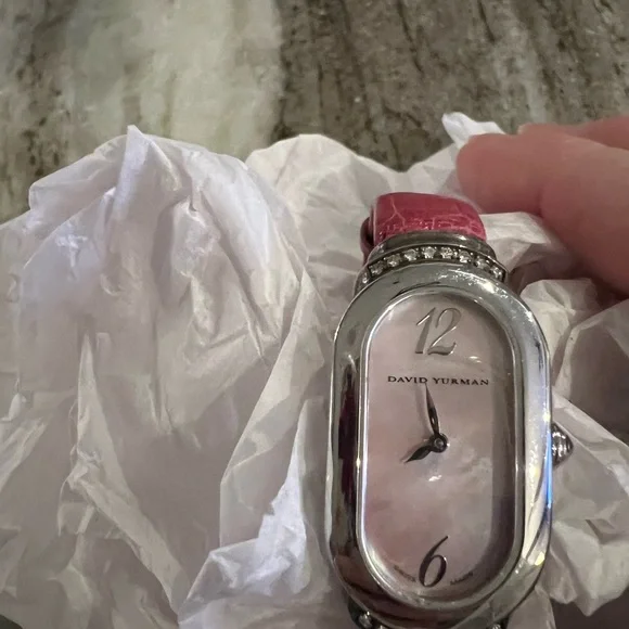 David Yurman women’s diamond stainless steel Madison watch-pink leather band - Picture 4 of 11